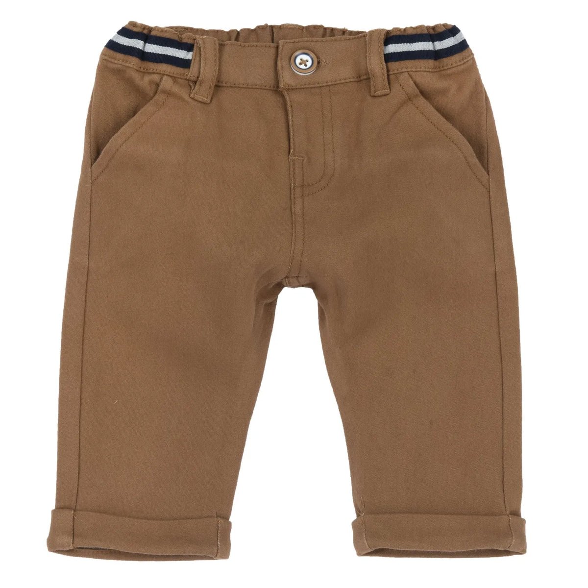 Boys Brown Solid Woven Trouser