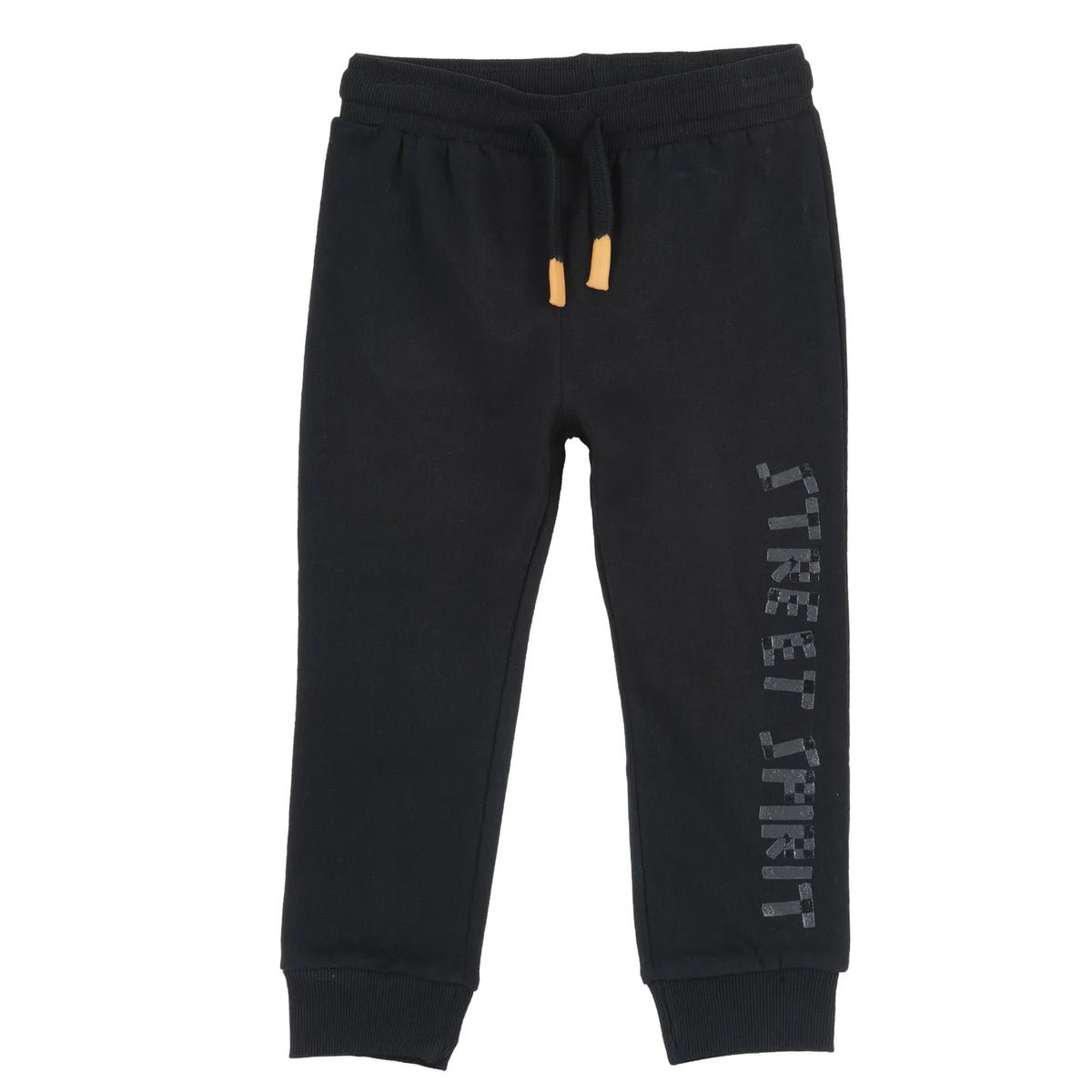 Boys Black Printed Joggers