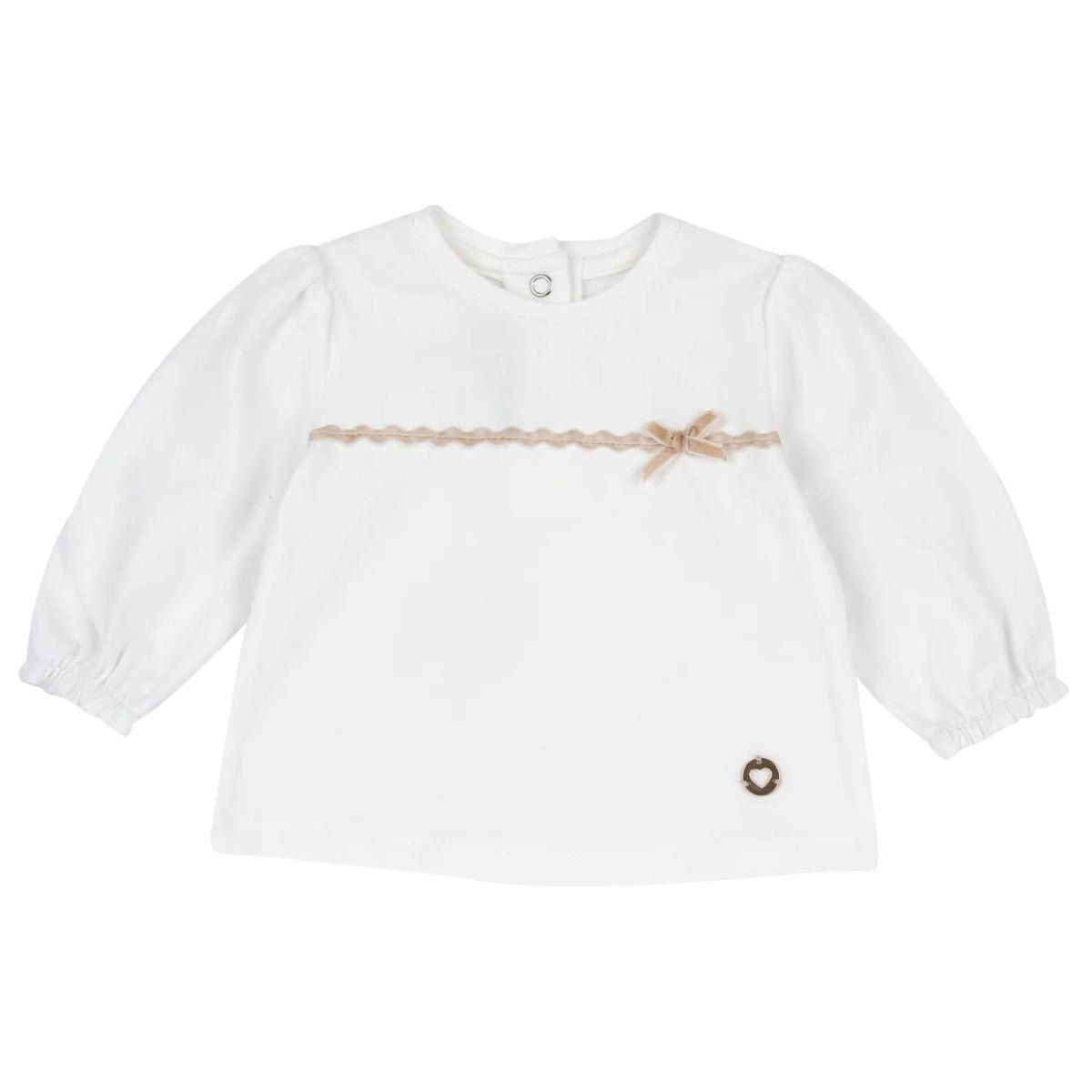 Girls White Embellished Long Sleeve Top
