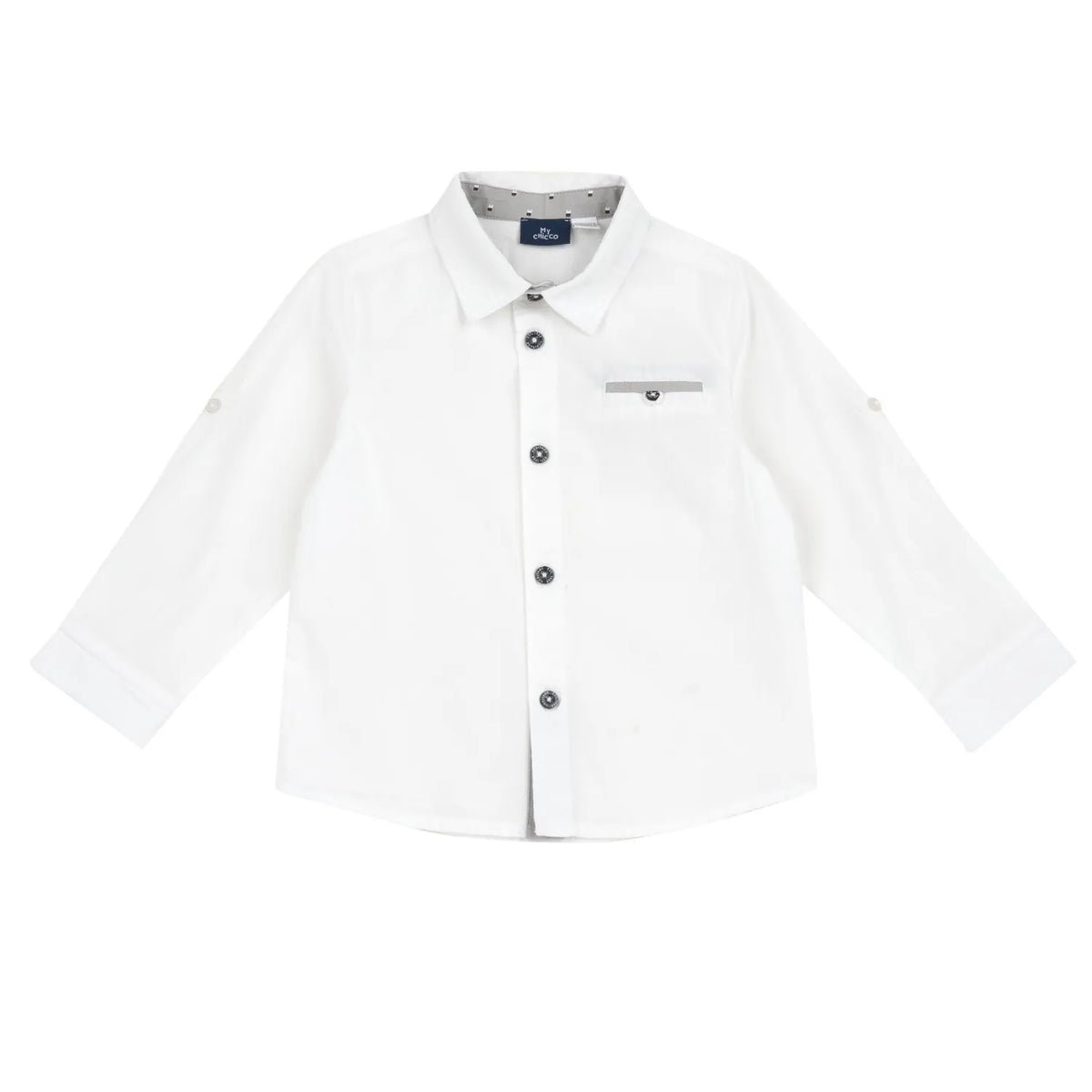 Boys White Solid Formal Shirt
