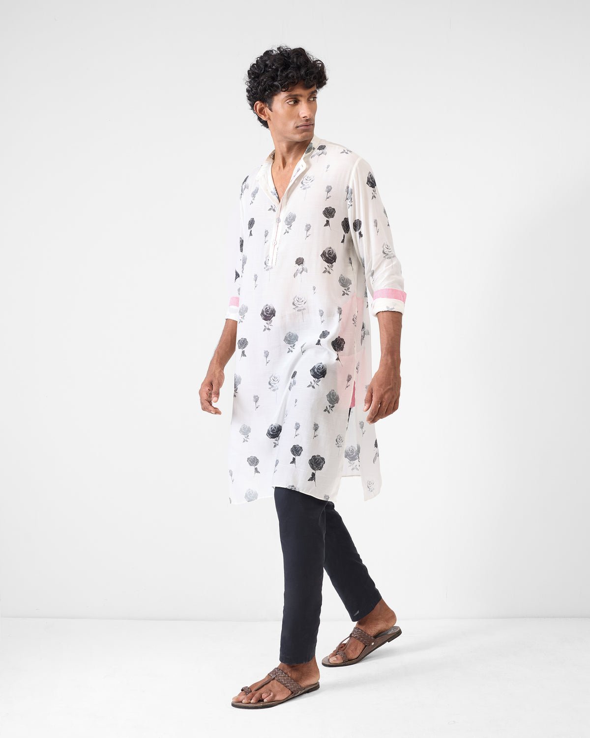 Astral Kurta - Light Grey Print