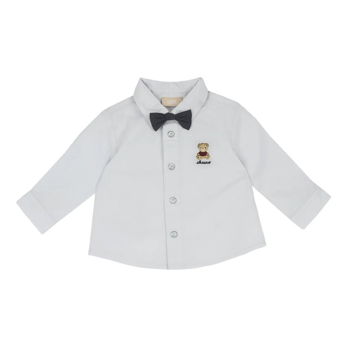 Boys Light Blue Embroidered Long Sleeve Shirt