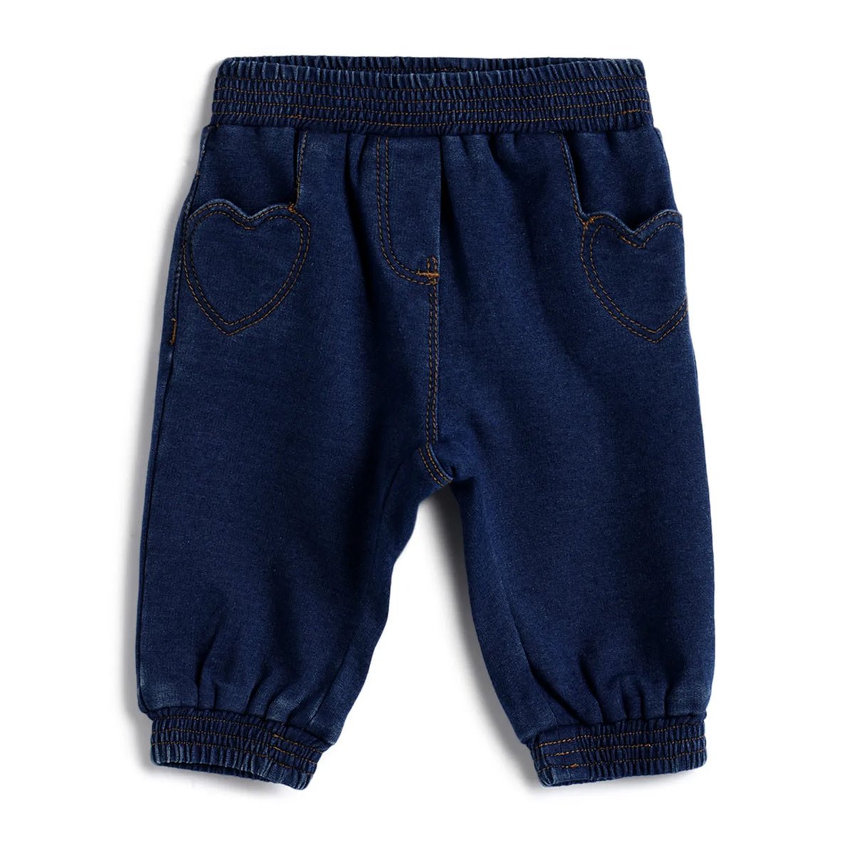 Girls Dark Blue Solid Joggers