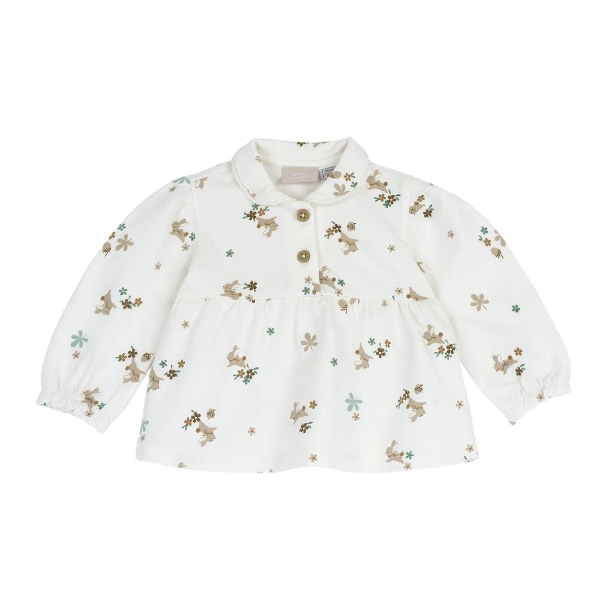 Girls White Animal Printed Knitted Top