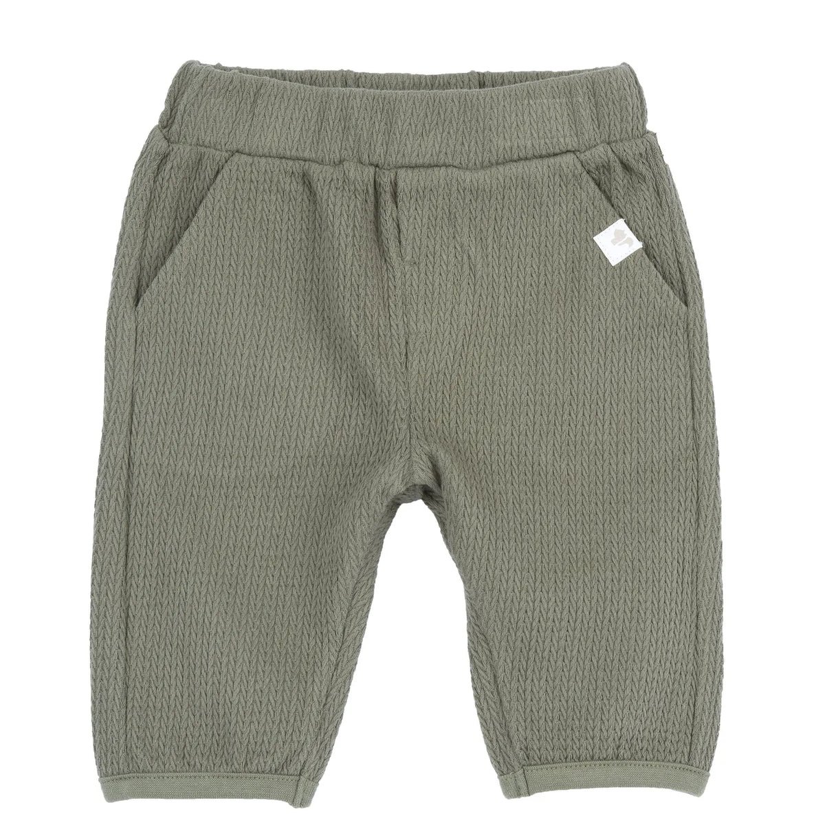 Boys Medium Green Self Design Trouser
